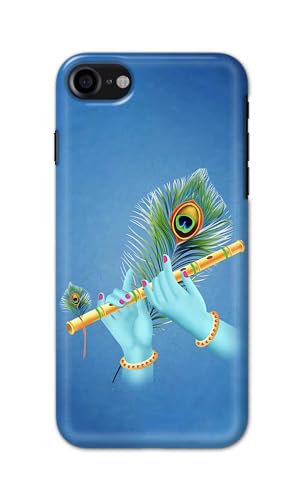 Image of PRINTFIDAA Printed Hard Back Cover Case for Apple iPhone 7 | iPhone 8 | iPhone SE 2020 | SE2 2020 | iPhone SE3 2022 Back Cover (Flute in Krishna Hands) -112