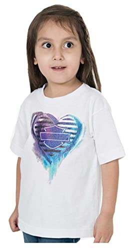 Harley-Davidson Girl's Love B&S Short Sleeve Tee, Toddler & Youth - White