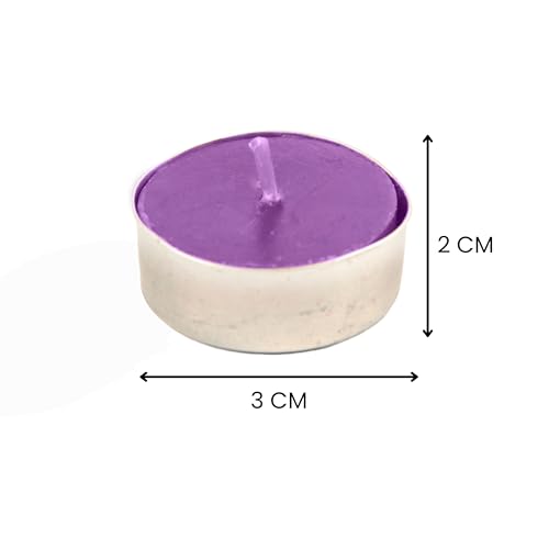 Image of Kriti Life Lavender Scented Tealight Candles 100% Paraffin Wax 4.5 Hours | Smokeless Long Burn Time | Dripless Purple Candles for Home Decoration Set of 50