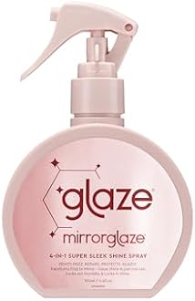 glaze MirrorGlaze Super Sleek Hair Shine Spray – Transforms Frizz to Glass-Like Shine, Protects from Heat, Blocks Humidity + Repairs Bonds – 6.4 oz
