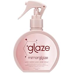 glaze MirrorGlaze Super Sleek Hair Shine Spray – Transforms Frizz to Glass-Like Shine, Protects from Heat, Blocks Humidity + Repairs Bonds – 6.4 oz