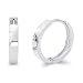 14k White Gold 3mm Thickness Hoop Huggie Earrings (14 x 14 mm)