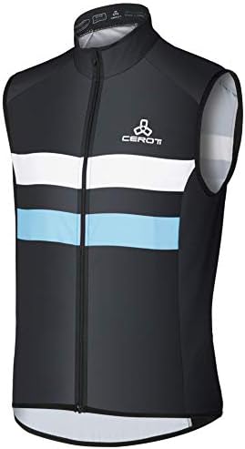 CEROTIPOLAR Men's Cycling Vest with 3 Reflective Tape Cargo Pockets, Micro Softshell Windproof Bike Vest