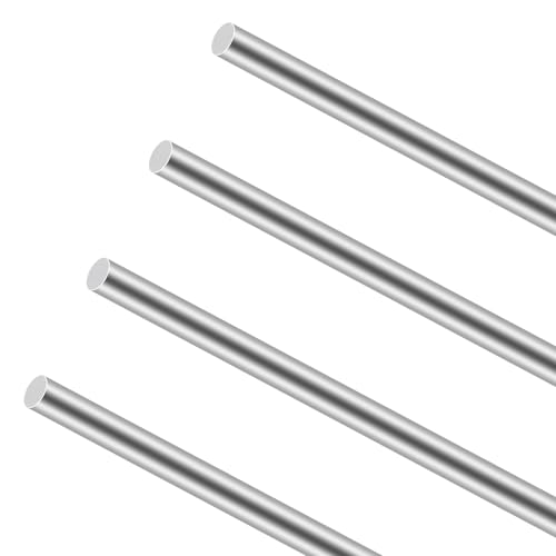 iMeistek 304 Edelstahlstäbe, 305mm Länge Durchmesser 8mm Solide Edelstahl Metall Rundschaft Stange für DIY Crafts(4Stück)