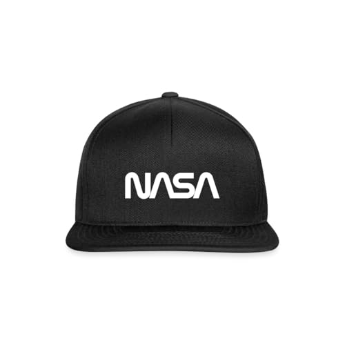 Spreadshirt NASA Logo Snapback Cap, One Size, Schwarz/Schwarz