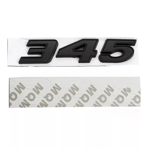 Image of Pair Set 345 Passenger & Driver Side Emblems 3D Badge Sticker Nameplates (Matte Black)