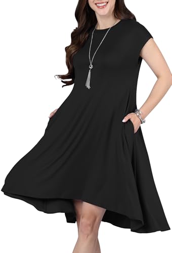 Image of KOH KOH Womens 2026 Short Cap Sleeve Casual Summer Comfy Flowy Mini Dress