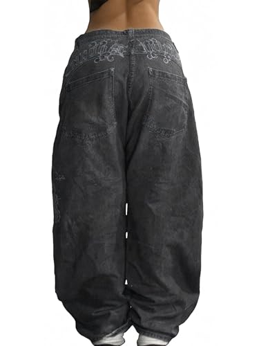 Low Rise Baggy Jeans Y2k Pants for Men Women, 90s Skater Jeans Baggy 2000s Vintage Grunge Streetwear Pants Oversized Denim3