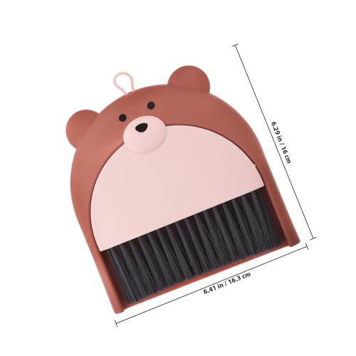 ROMISBABA Mini Kehrschaufel und Besen Set mit Niedlichem Bärendesign Ergonomischer Tischbesen für Effiziente Reinigung von Desktop Robust und Langlebig für Haushalt und Büro – Bild 3