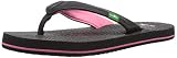 Sanuk Kids Girl's Yoga MAT Flip Flop, Black/Pink, 6/7 M US Big Kid