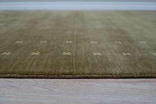 Eorc Ll4Ol9X12 Handmade Wool Lori Baft Rug, 9' X 12', Green #TOP1