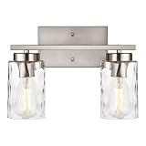 TULUCE 2 Light Bathroom Light Fixtures Over Mirror Brushed Nickel Bathroom Vanity Light with Clear H