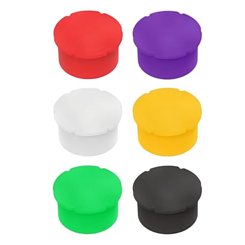 juxouoo - Lot de 6 mini bouchons de biberon - Accessoires de laboratoire réutilisables - Capuchons de protection en verre - Pour une organisation rapide et une identification rapide - Stockage scientifique de