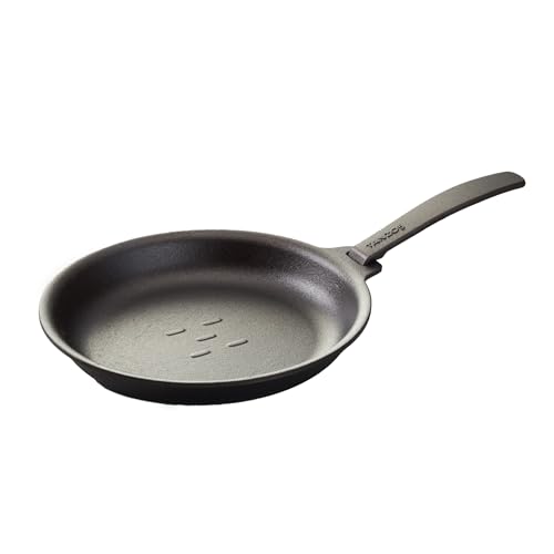 TANZO5│ヤマコー│ たん造フライパン20cm 鍛造 IH対応 ガス対応 鉄 取っ手が取れる 丈夫で傷に強い ガラス蓋付き 日本製 (蓋なし)