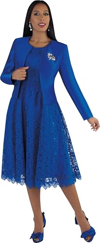 Women's 2-Piece Church Suit – Plus Size Elegant Dress & Jacket for Sunday, Weddings & Special Events – 4529W