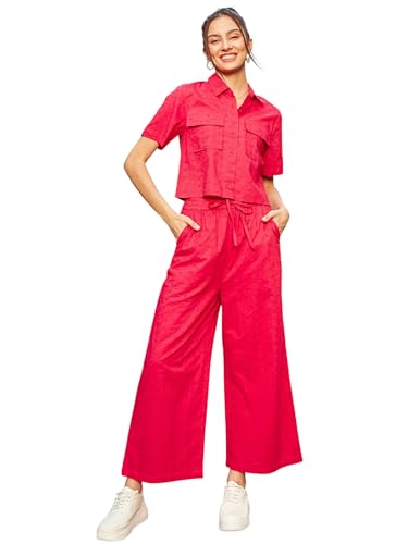 Image of SASSAFRAS Womens Crop Shirt /Wide Leg Pants
