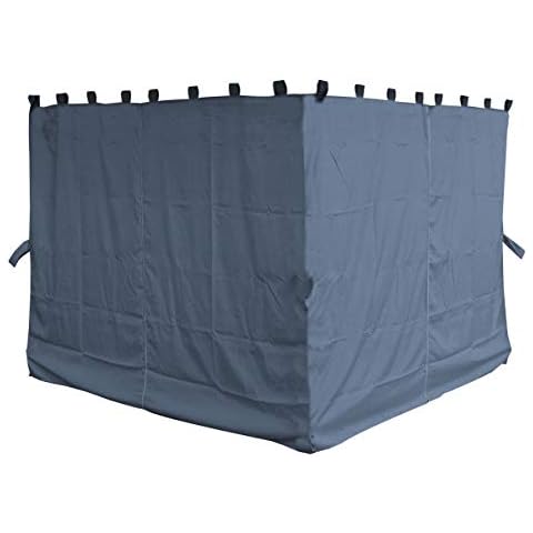 Quick-Star 4 Side Panels for Paris Gazebo 3 x 3 m Side Panel Platinum Grey Cover