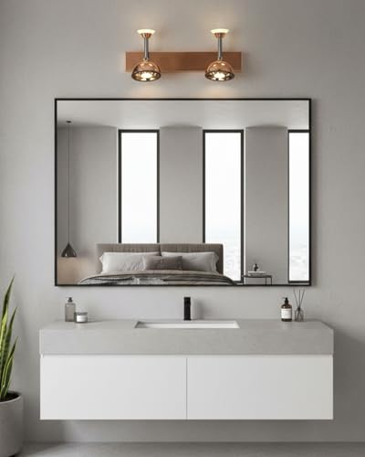 Image of swanart Modern Rose Gold Dual LED Wall Sconce - Adjustable Vanity Light Fixture for Bathroom, Bedroom, Living Room - Elegant Home Decor Lighting