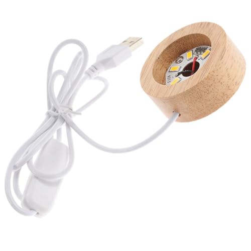 Wooden Light Base for Crystal Art Compact Round Display Rack for Led Ornaments Snowball Lamp Holder Stylish Versatile Design for Home Decor