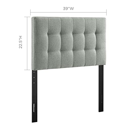 Modway Lily Tufted Linen Fabric Upholstered Twin Headboard In Gray #TOP2