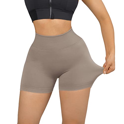 Image of SUUKSESS Women Seamless Booty Shorts Butt Lifting High Waisted Workout 3 inch