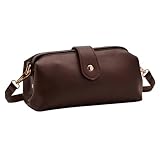 Wedhapy Retro-Ärztetasche für Damen Vintage-Ärztetasche im Kaffeestil mit Schnalle Arzttasche aus...