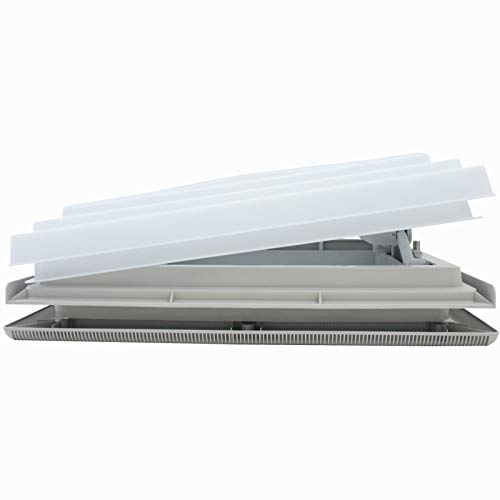 Lucernario MPK, 40 x 40 cm + tenda avvolgibile + zanzariera, per roulotte, caravan, barca, grigio