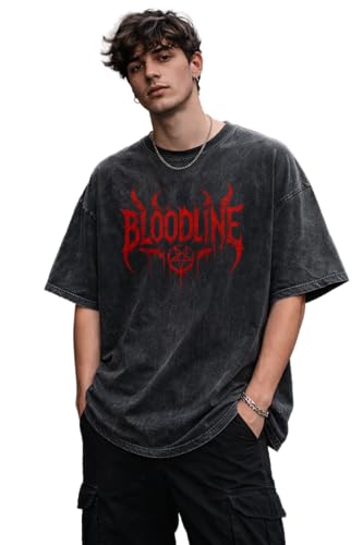 Image of boffi ... 100% Cotton Oversized T-Shirt Unisex Drop Shoulder Dye Washed Street Look Black Pack of 1