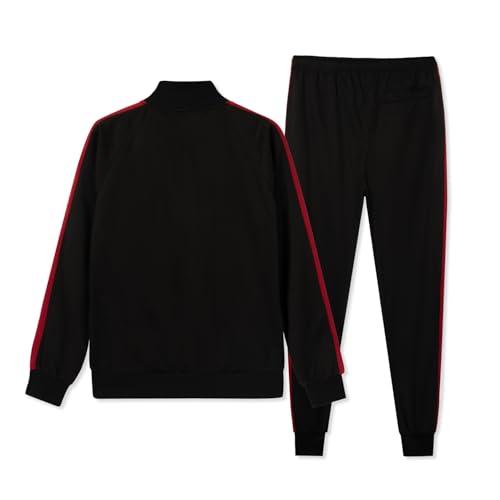 Image of LBL Leading the Better Life Men's Sweat Suit 2 Piece Outfit Casual Contrast Sports Jogging Tracksuits Set