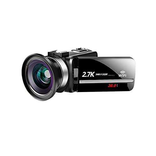 Caméscope 2.7K avec objectif et écran tactile 3.0 pouces lot de 2 appareils photo numériques FHD