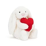 Jellycat Bashful Red Love Heart Bunny Stuffed Animal Plush Toy, Medium 12 inches
