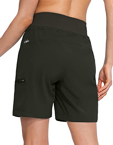 Image of Obla Women's Hiking Cargo Shorts Zipper Pockets Soft High Waisted Quick Dry 7 Inch Long Shorts for Women Golf Athletic Summer