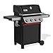 Weber Spirit E-435 Liquid Propane Gas Grill for Outdoor Cooking, 4 Burners and 1 Side Burner, Black – Porcelain-Enameled Cast-Iron Grates, 2 Boost Burners, Sear Zone
