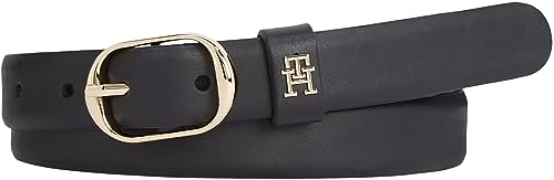 Tommy Hilfiger Damen Gürtel Casual 2.5 cm Ledergürtel, Schwarz (Black),...