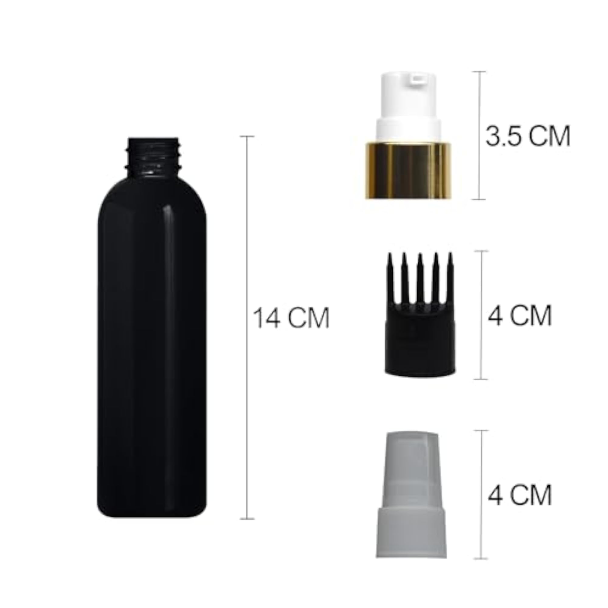 Black Cylindrical Refillable Spray Bottle Set
