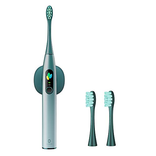 X Pro Smart Schallzahnbürste Elektrische Zahnreiniger mit Farb-Touchscreen, App Control, Über 100 anpassbare Putzpläne, 2 in 1 Ladegerät Halter