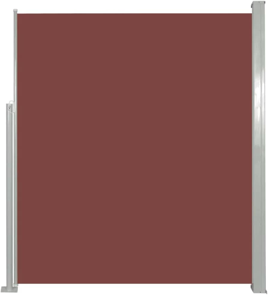 vidaXL Retractable Side Awning, Folding Privacy Screen, Outdoor Divider Wall, Patio Awning for Deck Porch Garden Terrace Balcony, 63"x118.1" Brown