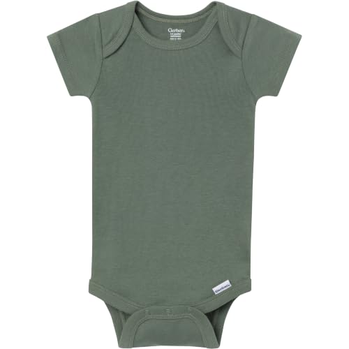 Image of Gerber Baby Boys & Girls 5-Pack Solid Onesies Bodysuits