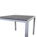 Aluminium Table with Polywood Surface Silver and Black - 4