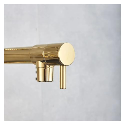 Robinet de cuisine mural pour évier profond douchette rétractable bronze - 7