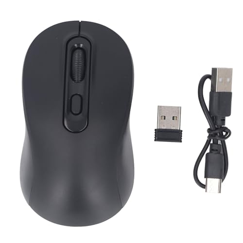 Ratón inalámbrico de modo dual con receptor y dpi ajustables para portátil (Black)