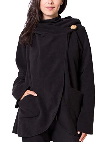 Veste polaire à capuche ethnique OTTAWA noire pour homme et femme