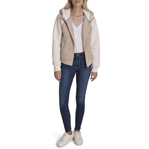 Nautica Women's Colorblock Sherpa Soft Zip, Night Sky/Regatta Red