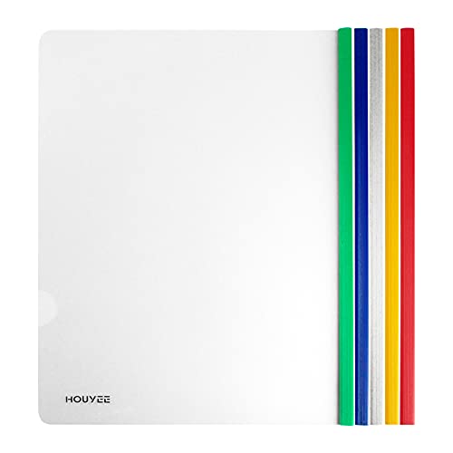 HOUYEE-40-Pcs-Clear-Report-Covers-with-Sliding-Bar-5mm-Sliding-Bar-Report-Covers20-Sheet-Capacity5-Assorted-Colors
