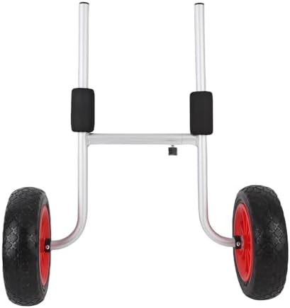 POCREATION Kayak Cart, 10 inch Solid Wheels, Heavy Duty Foldable Canoe Carrier Boat Trailer Transport Trolley