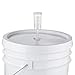 U.S. Solid 2-Pack Plastic Fermenter - 6.5 Gallon Food-Grade Fermenting Bucket Homebrewing Fermentor with Spigot and Airlock