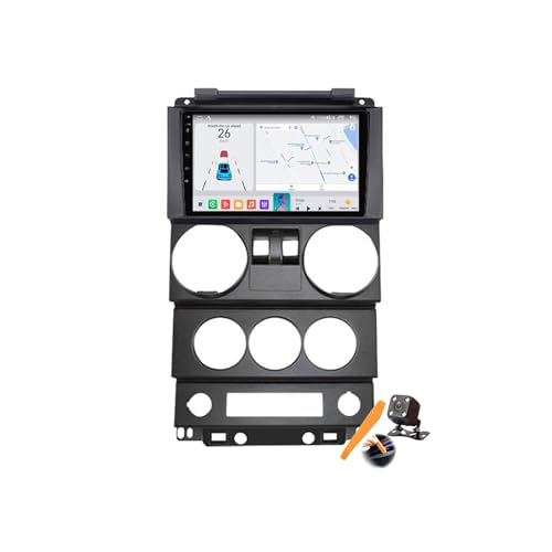 Autoradio GPS Navigation Android 15.0 écran tactile 9 pouces CarPlay pour Wrangler Rubicon 08-10