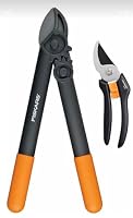 FISKARS 2 Piece Garden Shears Lopper and Pruner Set