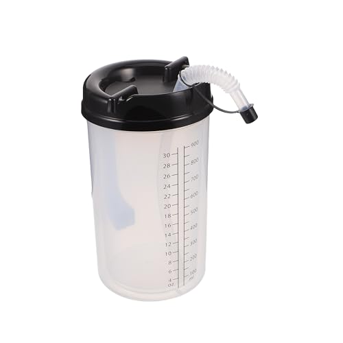 PACKOVE Vaso para Personas Mayores a Prueba de Fugas con Pajita Ajustable, Plástico Fácil Limpieza, Capacidad Amplia para Cuidado en Cama y Uso Hospitalario, Taza Antiderrames para