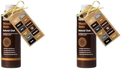 Wood Stain (Natural Oak) – Fast Drying, Highly Concentrated, and Easy-to-Apply Wood Stain for All Indoor & Outdoor Wood – Water Based & Non-Toxic – 250ml (Pack of 2)